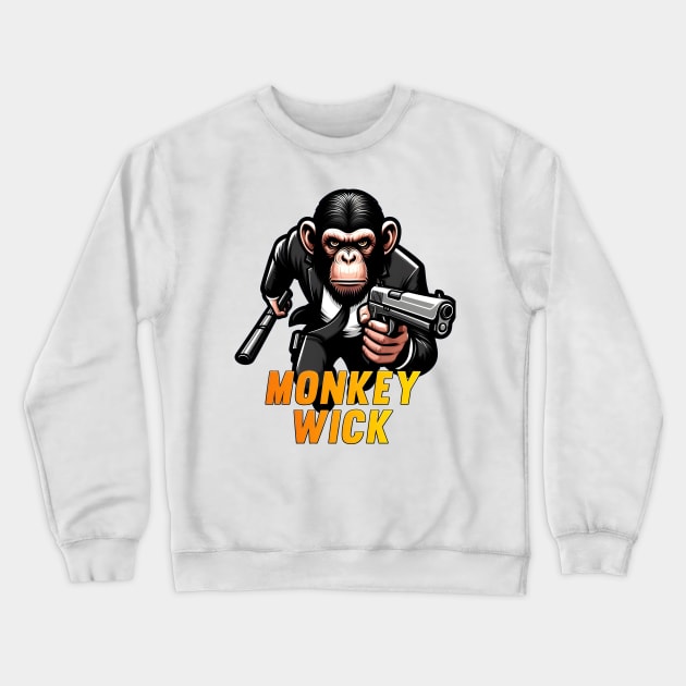Monkey Wick Crewneck Sweatshirt by Rawlifegraphic